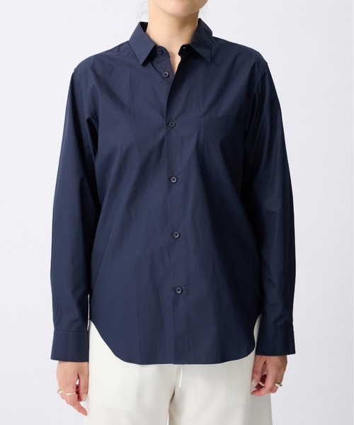 ATON(エイトン)の「【ATON/エイトン】STANDERS SHIRTS/スタンダーズシャツ/ベーシックシャツ(シャツ/ブラウス・レディース・ネイビー/ホワイト・0)」の2枚目の写真