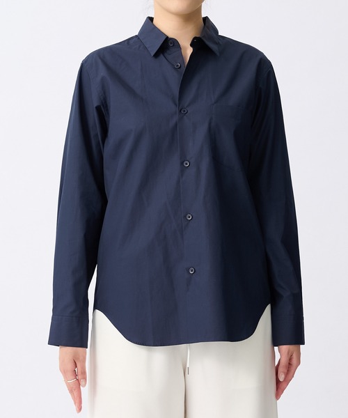 ATON(エイトン)の「【ATON/エイトン】STANDERS SHIRTS/スタンダーズシャツ/ベーシックシャツ(シャツ/ブラウス・レディース・ネイビー/ホワイト・0)」の12枚目の写真