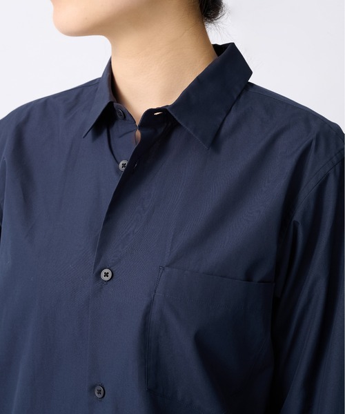 ATON(エイトン)の「【ATON/エイトン】STANDERS SHIRTS/スタンダーズシャツ/ベーシックシャツ(シャツ/ブラウス・レディース・ネイビー/ホワイト・0)」の4枚目の写真