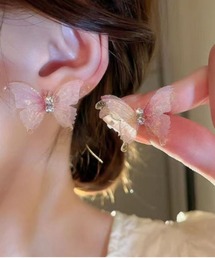 シアーバタフライビジューピアス
