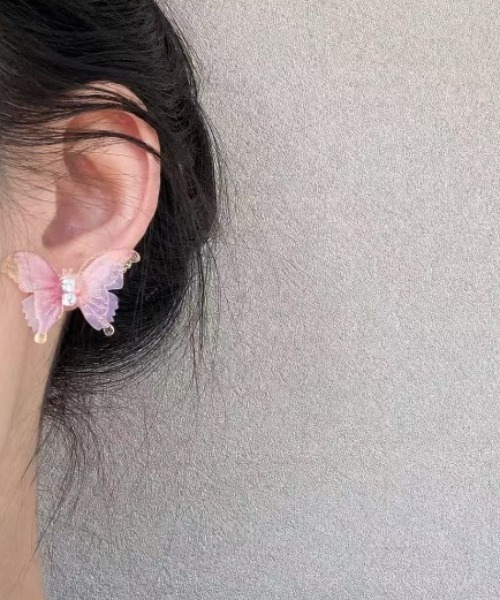 Achic(アシック)の「シアーバタフライビジューピアス(イヤリング・レディース・パープル・F)」の3枚目の写真