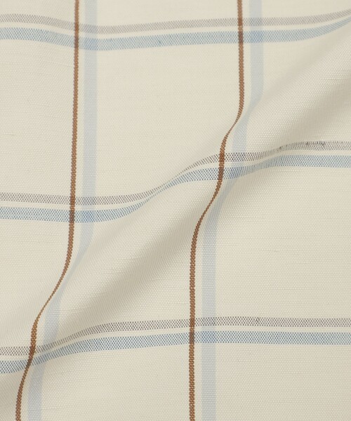 MACKINTOSH LONDON(マッキントッシュ ロンドン)の「【WEB・一部店舗限定】ポリエステルリネンチェックジャケット(ノーカラージャケット・レディース・ベージュ・38)」の11枚目の写真