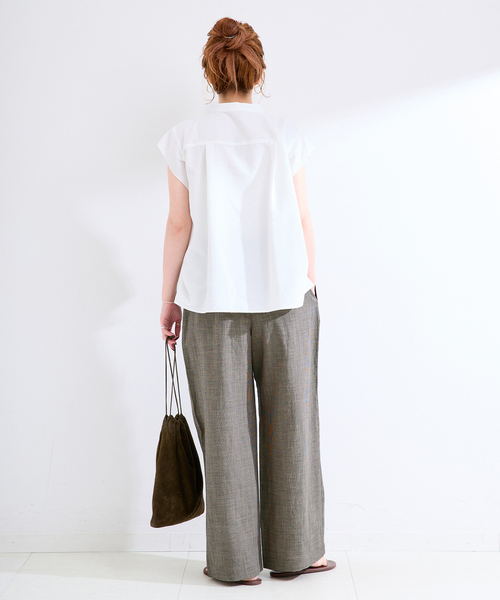 B.C STOCK(ベーセーストック)の「手洗い可 / リネンブレンドストレートパンツ(その他パンツ・レディース・ブラウン/ベージュ・FREE)」の12枚目の写真