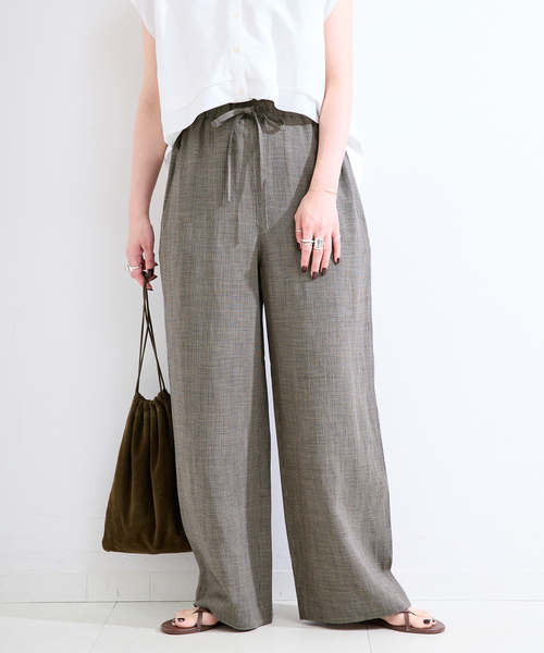 B.C STOCK(ベーセーストック)の「手洗い可 / リネンブレンドストレートパンツ(その他パンツ・レディース・ブラウン/ベージュ・FREE)」の13枚目の写真