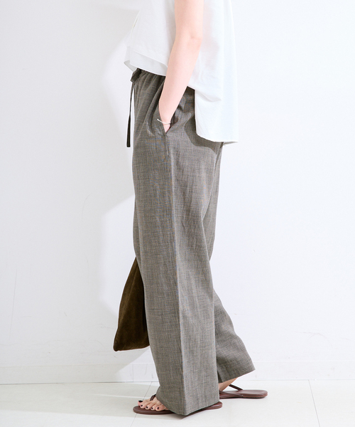 B.C STOCK(ベーセーストック)の「手洗い可 / リネンブレンドストレートパンツ(その他パンツ・レディース・ブラウン/ベージュ・FREE)」の15枚目の写真