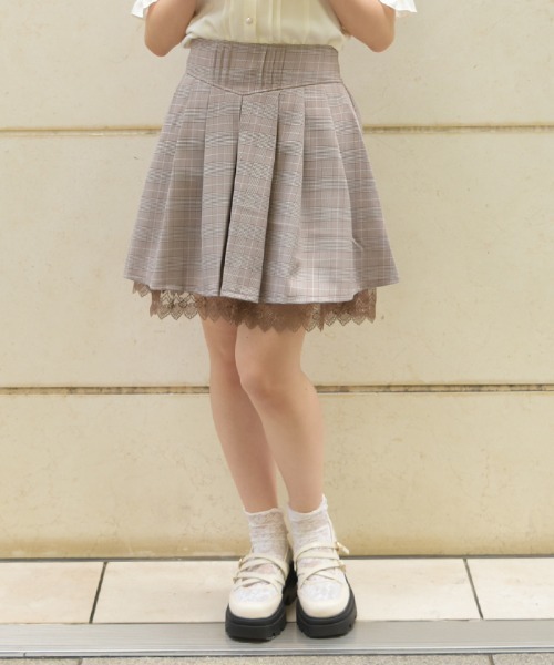 axes femme(アクシーズファム)の「後ろレースアップスカパン(その他パンツ・レディース・ブラウン/ピンク/ブラック・FREE)」の1枚目の写真