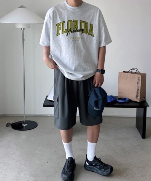 NOWLE（ノウル）の「【NOWLE】FLORIDA アーチロゴ カレッジプリント 半袖 Tシャツ / レイヤードロゴ（Tシャツ/カットソー・メンズ・アッシュ・X-LARGE/LARGE/MEDIUM）」の8枚目の写真