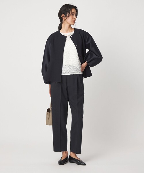 green label relaxing（グリーンレーベルリラクシング）の「fleurie(フルリー) テーパード パンツ（スラックス・レディース・ダークブラウン/ネイビー・40/38/36）」の5枚目の写真