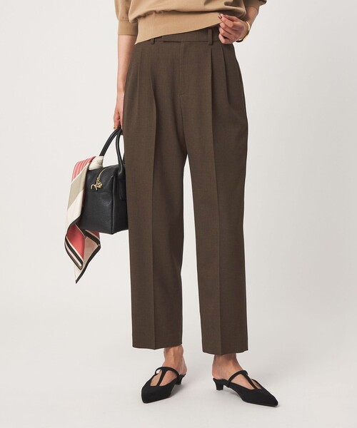 green label relaxing（グリーンレーベルリラクシング）の「fleurie(フルリー) テーパード パンツ（スラックス・レディース・ダークブラウン/ネイビー・40/38/36）」の7枚目の写真