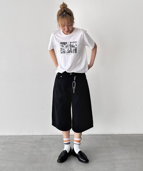CANAL JEAN（キャナルジーン）の「Lakey Park　転写プリントTシャツ（Tシャツ/カットソー・レディース・ホワイト/ベージュ・ONE SIZE）」の5枚目の写真