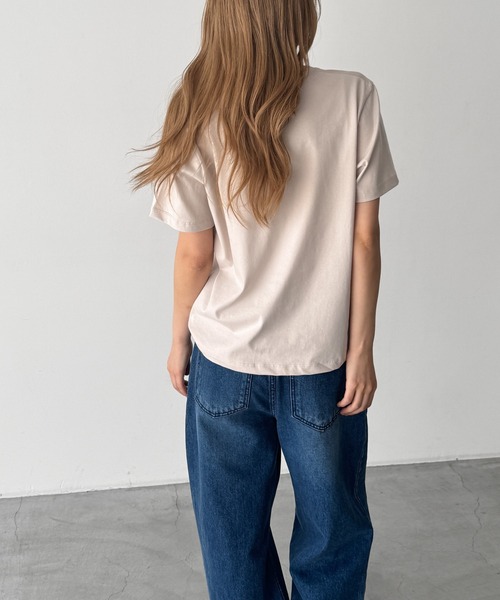 CANAL JEAN（キャナルジーン）の「Lakey Park　転写プリントTシャツ（Tシャツ/カットソー・レディース・ホワイト/ベージュ・ONE SIZE）」の7枚目の写真