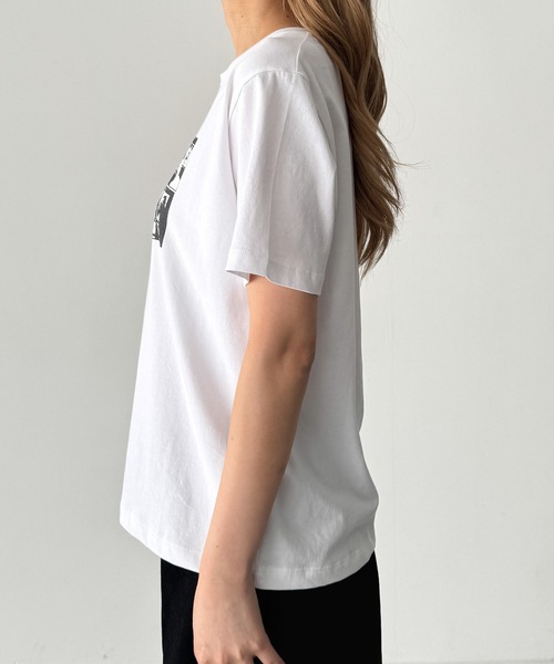 CANAL JEAN（キャナルジーン）の「Lakey Park　転写プリントTシャツ（Tシャツ/カットソー・レディース・ホワイト/ベージュ・ONE SIZE）」の10枚目の写真