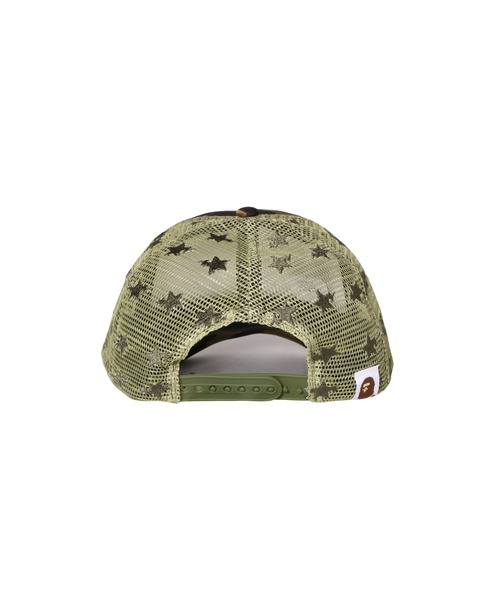A BATHING APE(アベイシングエイプ)の「1ST CAMO CRYSTAL STONE BAPE STA LOGO MESH CAP(キャップ・レディース・グリーン/ピンク・FREE)」の5枚目の写真