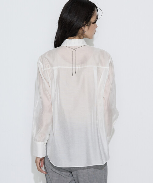 COMME CA(コムサ)の「〔 Sサイズ 〕 シアーキュプラシルク シャツ(シャツ/ブラウス・レディース・ブラウン・5号)」の5枚目の写真