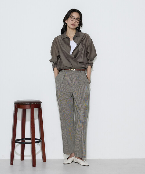 COMME CA(コムサ)の「〔 Sサイズ 〕 シアーキュプラシルク シャツ(シャツ/ブラウス・レディース・ブラウン・5号)」の7枚目の写真