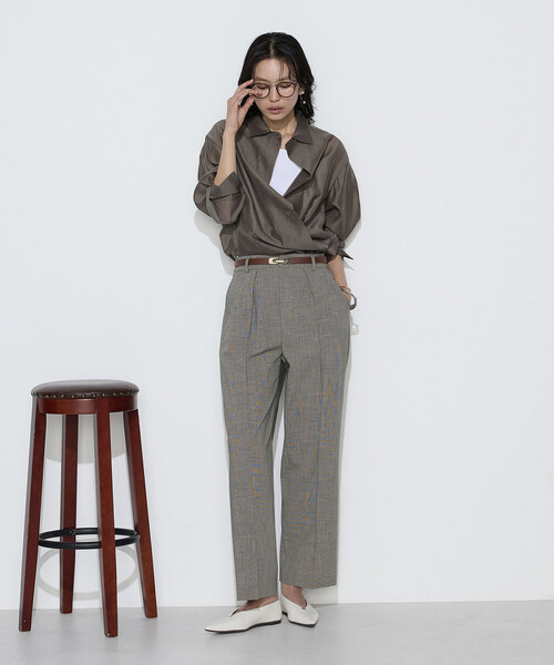 COMME CA(コムサ)の「〔 Sサイズ 〕 シアーキュプラシルク シャツ(シャツ/ブラウス・レディース・ブラウン・5号)」の8枚目の写真