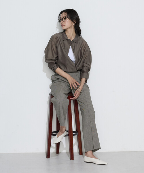 COMME CA(コムサ)の「〔 Sサイズ 〕 シアーキュプラシルク シャツ(シャツ/ブラウス・レディース・ブラウン・5号)」の9枚目の写真