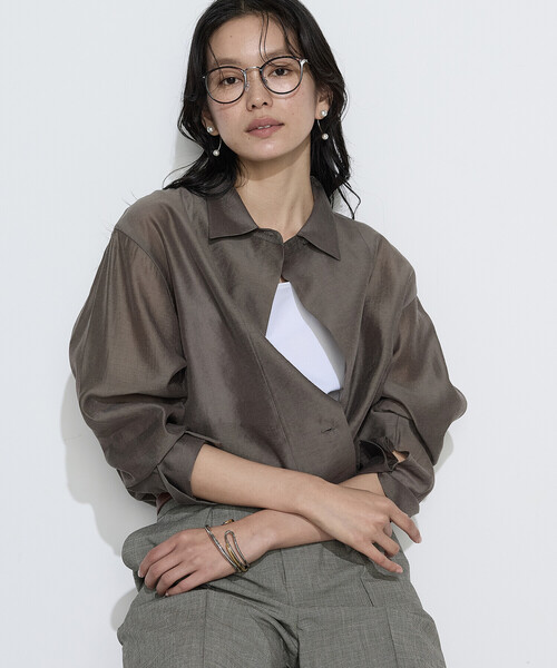 COMME CA(コムサ)の「〔 Sサイズ 〕 シアーキュプラシルク シャツ(シャツ/ブラウス・レディース・ブラウン・5号)」の10枚目の写真