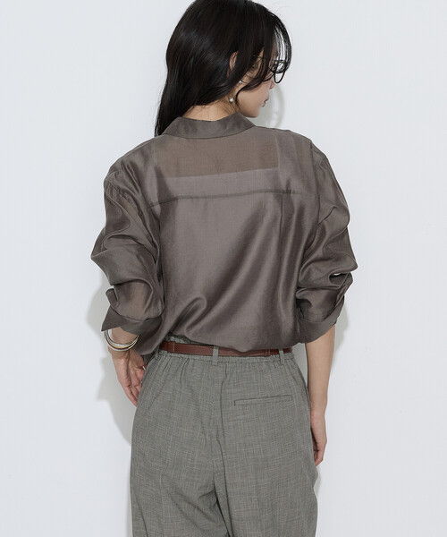 COMME CA(コムサ)の「〔 Sサイズ 〕 シアーキュプラシルク シャツ(シャツ/ブラウス・レディース・ブラウン・5号)」の13枚目の写真