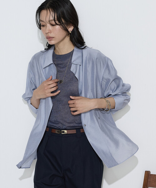 COMME CA(コムサ)の「〔 Sサイズ 〕 シアーキュプラシルク シャツ(シャツ/ブラウス・レディース・ブラウン・5号)」の17枚目の写真