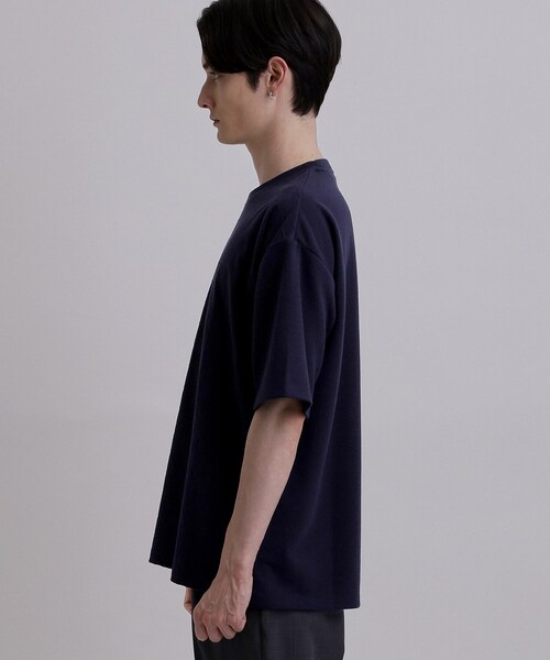 tk.TAKEO KIKUCHI(ティーケータケオキクチ)の「バイヤスジャカードTシャツ(Tシャツ/カットソー・メンズ・ブラック/ネイビー/ホワイト・04/03/02)」の17枚目の写真
