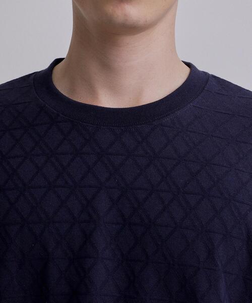 tk.TAKEO KIKUCHI(ティーケータケオキクチ)の「バイヤスジャカードTシャツ(Tシャツ/カットソー・メンズ・ブラック/ネイビー/ホワイト・04/03/02)」の19枚目の写真