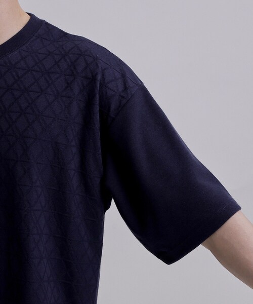 tk.TAKEO KIKUCHI(ティーケータケオキクチ)の「バイヤスジャカードTシャツ(Tシャツ/カットソー・メンズ・ブラック/ネイビー/ホワイト・04/03/02)」の20枚目の写真