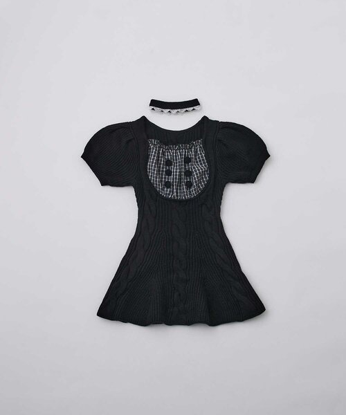 Belle Charme（ベルシャルム）の「【Belle Charme】Cable Knit Peplum Tops（ニット/セーター・レディース・ピンク/ブラック/ベージュ・FREE）」の8枚目の写真