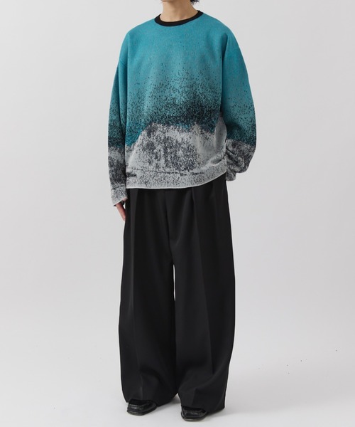 Lui's(ルイス)の「モザイクJQニット(ニット/セーター・メンズ・ブルー/グリーン・S/M)」の11枚目の写真