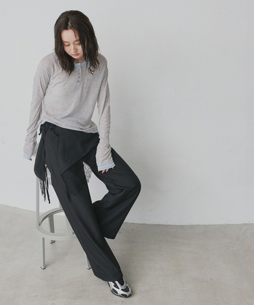 ad thie（アドティエ）の「レース ラップ スカート レイヤード パンツ（その他パンツ・レディース・グレー/ブラック・FREE）」の11枚目の写真