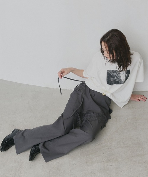 ad thie（アドティエ）の「レース ラップ スカート レイヤード パンツ（その他パンツ・レディース・グレー/ブラック・FREE）」の20枚目の写真