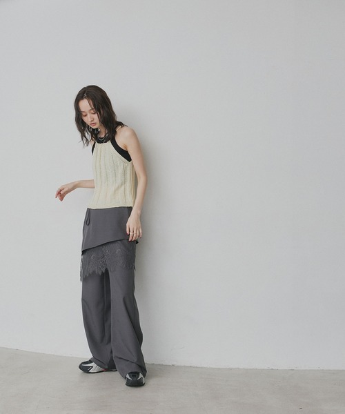 ad thie（アドティエ）の「レース ラップ スカート レイヤード パンツ（その他パンツ・レディース・グレー/ブラック・FREE）」の21枚目の写真