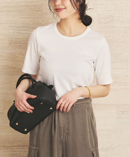 plage(プラージュ)の「《追加》premium フライス Tシャツ(Tシャツ/カットソー・レディース・ホワイト/ブラウン/グレー・FREE)」の2枚目の写真