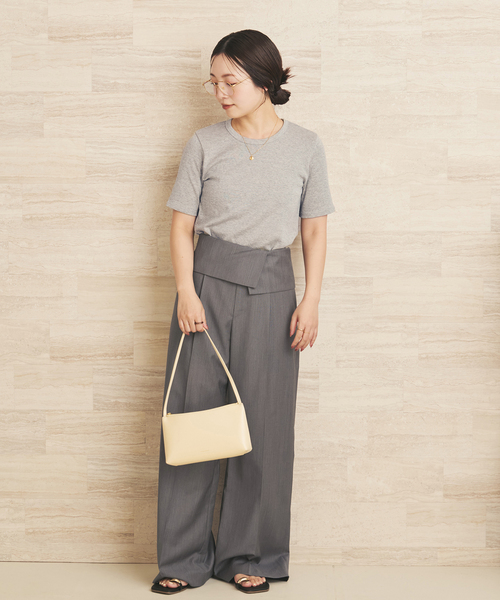 plage(プラージュ)の「《追加》premium フライス Tシャツ(Tシャツ/カットソー・レディース・ホワイト/ブラウン/グレー・FREE)」の4枚目の写真