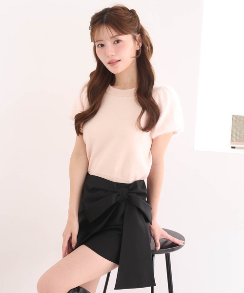 one after another NICE CLAUP(ワンアフターアナザーナイスクラップ)の「前後2way袖フェザー半袖ニット(ニット/セーター・レディース・ピンク/アイボリー/ベージュ系その他/ブラック系その他・FREE)」の20枚目の写真