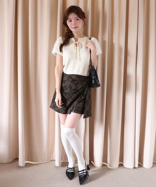 one after another NICE CLAUP(ワンアフターアナザーナイスクラップ)の「前後2way袖フェザー半袖ニット(ニット/セーター・レディース・ピンク/アイボリー/ベージュ系その他/ブラック系その他・FREE)」の22枚目の写真