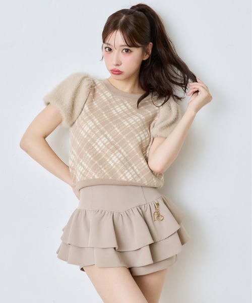 one after another NICE CLAUP(ワンアフターアナザーナイスクラップ)の「前後2way袖フェザー半袖ニット(ニット/セーター・レディース・ピンク/アイボリー/ベージュ系その他/ブラック系その他・FREE)」の10枚目の写真
