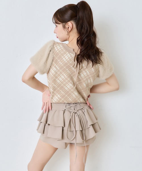 one after another NICE CLAUP(ワンアフターアナザーナイスクラップ)の「前後2way袖フェザー半袖ニット(ニット/セーター・レディース・ピンク/アイボリー/ベージュ系その他/ブラック系その他・FREE)」の11枚目の写真
