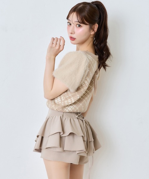 one after another NICE CLAUP(ワンアフターアナザーナイスクラップ)の「前後2way袖フェザー半袖ニット(ニット/セーター・レディース・ピンク/アイボリー/ベージュ系その他/ブラック系その他・FREE)」の12枚目の写真