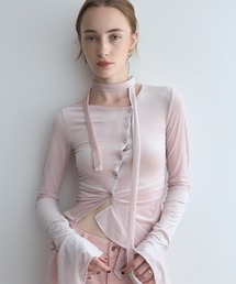 JOSE MOON | SHEER VELOUR CHOKER TOPS/シアーベロアチョーカートップス(Tシャツ/カットソー)