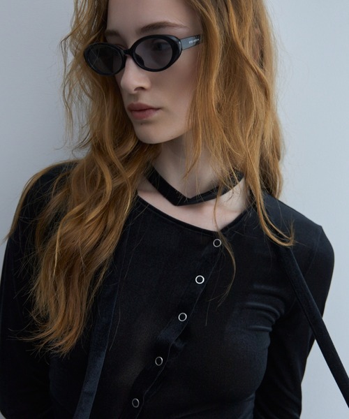 JOSE MOON(ジョゼムーン)の「SHEER VELOUR CHOKER TOPS/シアーベロアチョーカートップス(Tシャツ/カットソー・レディース・ブラック/ホワイト/ピンク・FREE)」の21枚目の写真