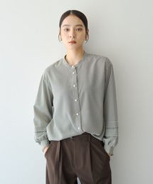 2way裾アレンジパール釦ブラウス