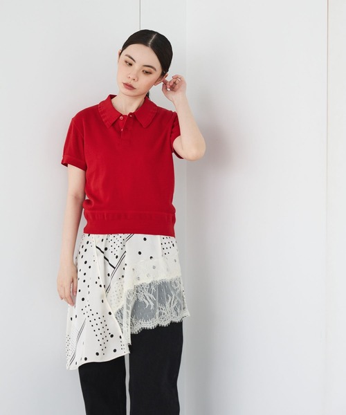 JEANASIS（ジーナシス）の「【FAITH MILLS×JEANASIS】ポロシャツSS/1068914（ポロシャツ・レディース・ネイビー/オートミール/レッド・FREE）」の5枚目の写真