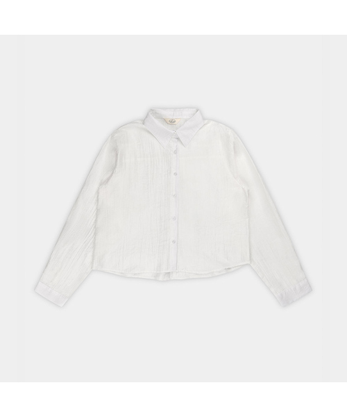 PIGMENT（ピグメント）の「シルキームードクロップブラウス (KYNB2607101)（シャツ/ブラウス・レディース・スカイブルー/ブラウン/ホワイト・FREE）」の2枚目の写真