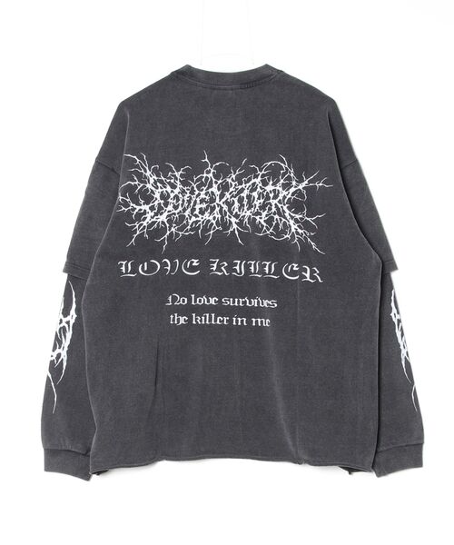 LOVE KILLER(ラブキラー)の「A'GEM/9 × .kom 『LOVE KILLER/ラブ キラー』スケルトンロゴレイヤードロングスリーブ(Tシャツ/カットソー・メンズ・ブラック・FREE)」の11枚目の写真