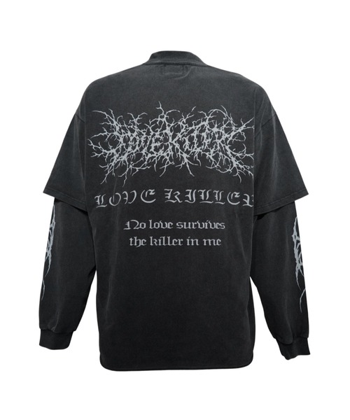 LOVE KILLER(ラブキラー)の「A'GEM/9 × .kom 『LOVE KILLER/ラブ キラー』スケルトンロゴレイヤードロングスリーブ(Tシャツ/カットソー・メンズ・ブラック・FREE)」の9枚目の写真