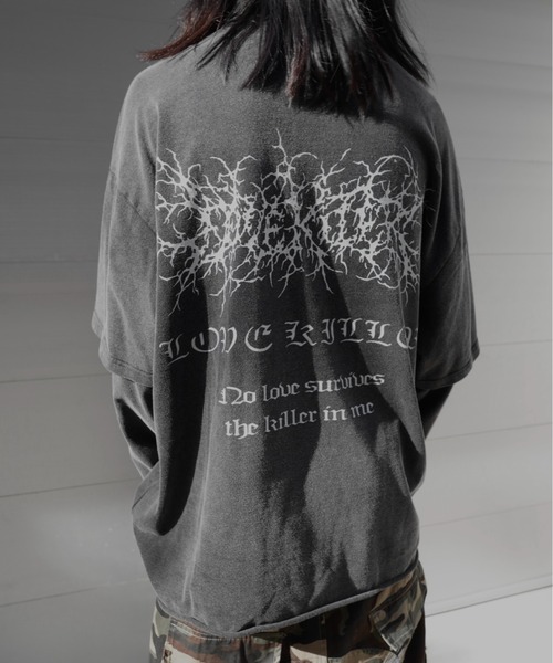 LOVE KILLER(ラブキラー)の「A'GEM/9 × .kom 『LOVE KILLER/ラブ キラー』スケルトンロゴレイヤードロングスリーブ(Tシャツ/カットソー・メンズ・ブラック・FREE)」の6枚目の写真