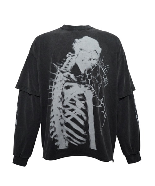 LOVE KILLER(ラブキラー)の「A'GEM/9 × .kom 『LOVE KILLER/ラブ キラー』スケルトンロゴレイヤードロングスリーブ(Tシャツ/カットソー・メンズ・ブラック・FREE)」の8枚目の写真