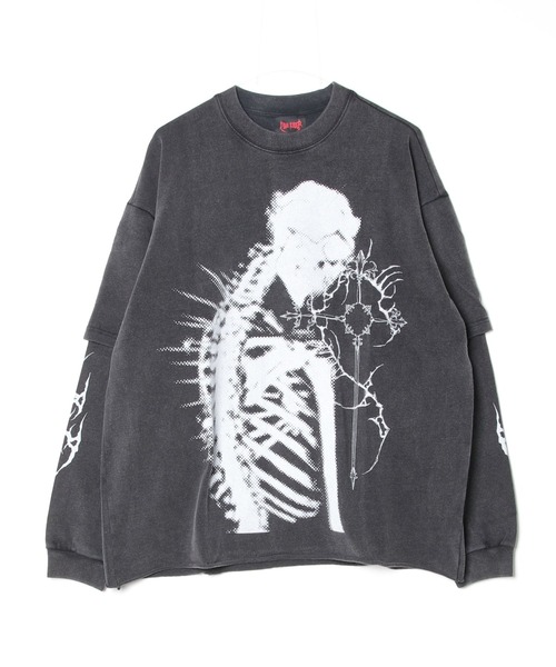 LOVE KILLER(ラブキラー)の「A'GEM/9 × .kom 『LOVE KILLER/ラブ キラー』スケルトンロゴレイヤードロングスリーブ(Tシャツ/カットソー・メンズ・ブラック・FREE)」の10枚目の写真