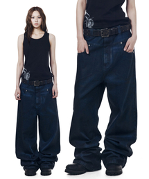 Glazed Wax Denim Pants (Indigo)